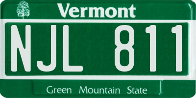 VT license plate NJL811