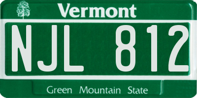 VT license plate NJL812