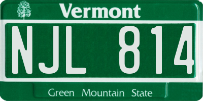 VT license plate NJL814