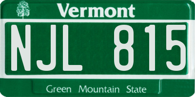 VT license plate NJL815