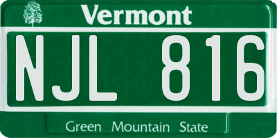 VT license plate NJL816