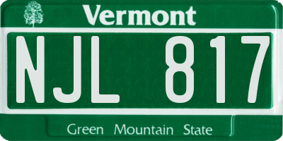 VT license plate NJL817