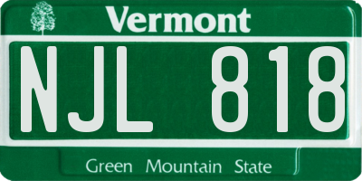 VT license plate NJL818