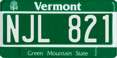 VT license plate NJL821