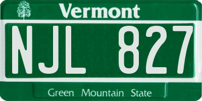 VT license plate NJL827
