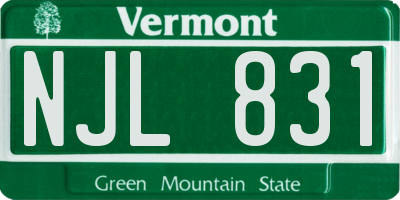 VT license plate NJL831