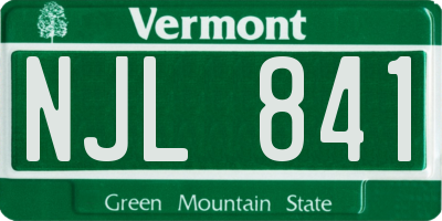 VT license plate NJL841