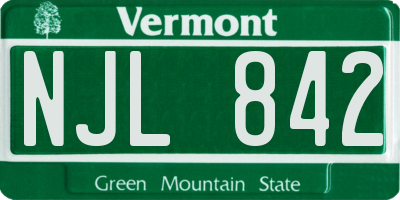 VT license plate NJL842