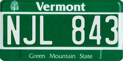 VT license plate NJL843