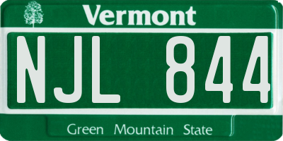 VT license plate NJL844