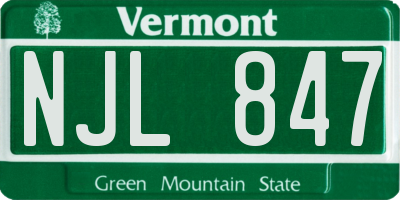 VT license plate NJL847