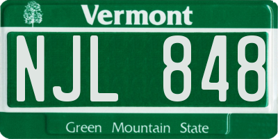 VT license plate NJL848