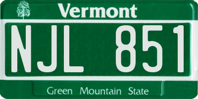 VT license plate NJL851