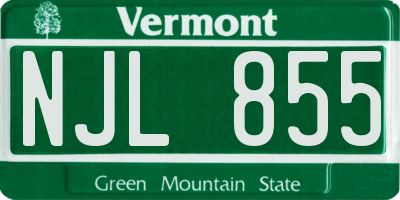 VT license plate NJL855
