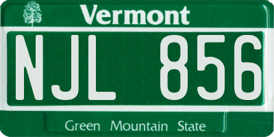 VT license plate NJL856