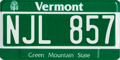 VT license plate NJL857