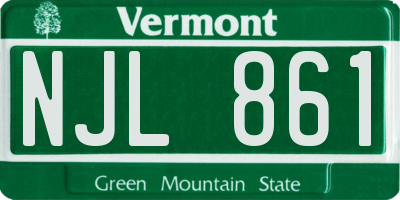 VT license plate NJL861