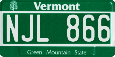 VT license plate NJL866