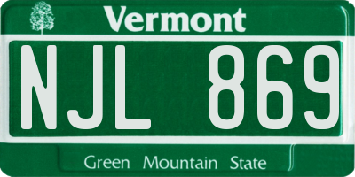 VT license plate NJL869