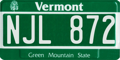 VT license plate NJL872