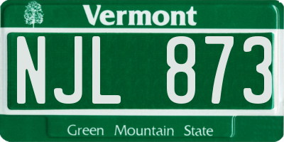 VT license plate NJL873