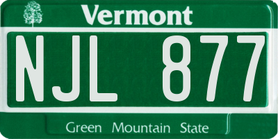 VT license plate NJL877