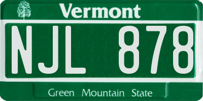 VT license plate NJL878