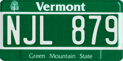 VT license plate NJL879