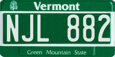 VT license plate NJL882