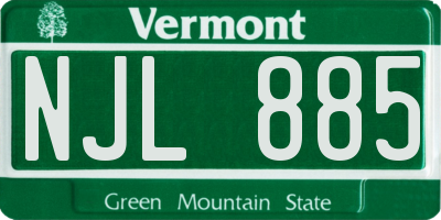 VT license plate NJL885