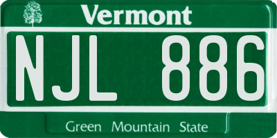 VT license plate NJL886