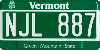 VT license plate NJL887
