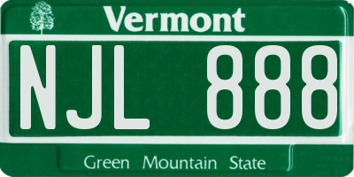 VT license plate NJL888