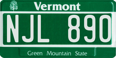 VT license plate NJL890