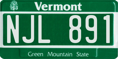 VT license plate NJL891