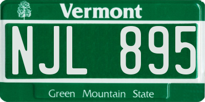 VT license plate NJL895