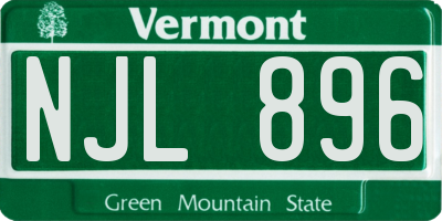 VT license plate NJL896