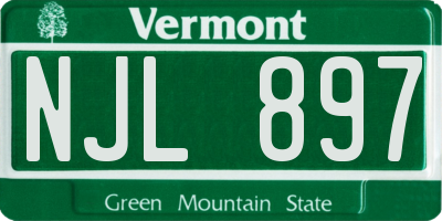 VT license plate NJL897