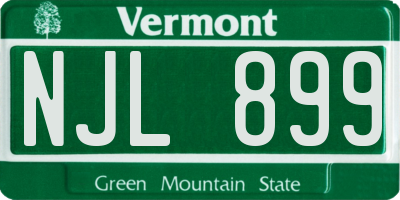 VT license plate NJL899
