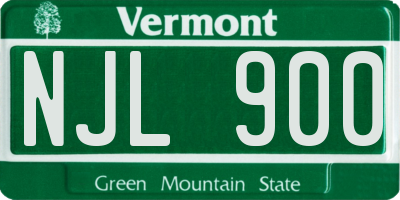 VT license plate NJL900