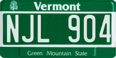 VT license plate NJL904