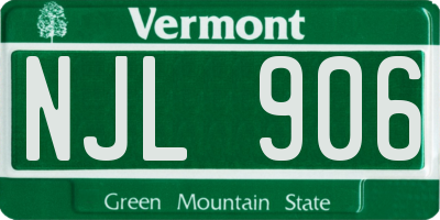 VT license plate NJL906