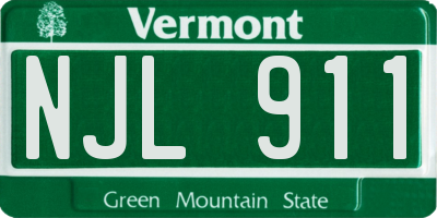 VT license plate NJL911