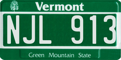 VT license plate NJL913
