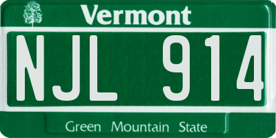 VT license plate NJL914