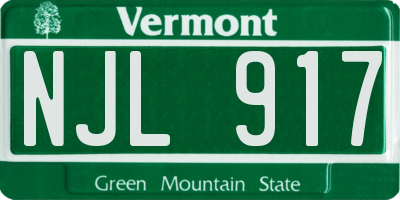 VT license plate NJL917