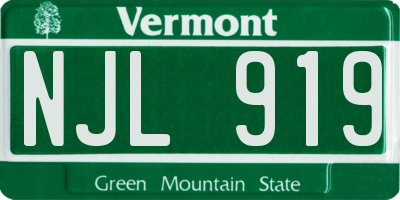 VT license plate NJL919