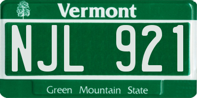 VT license plate NJL921