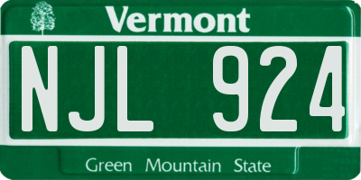 VT license plate NJL924