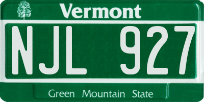 VT license plate NJL927